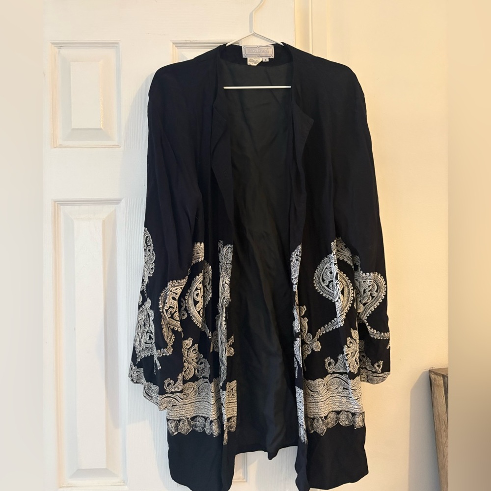 Simon Chang Black and White Embroidered Jacket